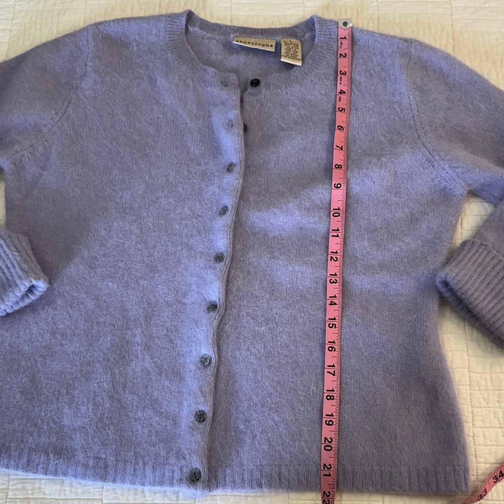 Apostrophe Large Button Cardigan Angora Lavender … - image 4